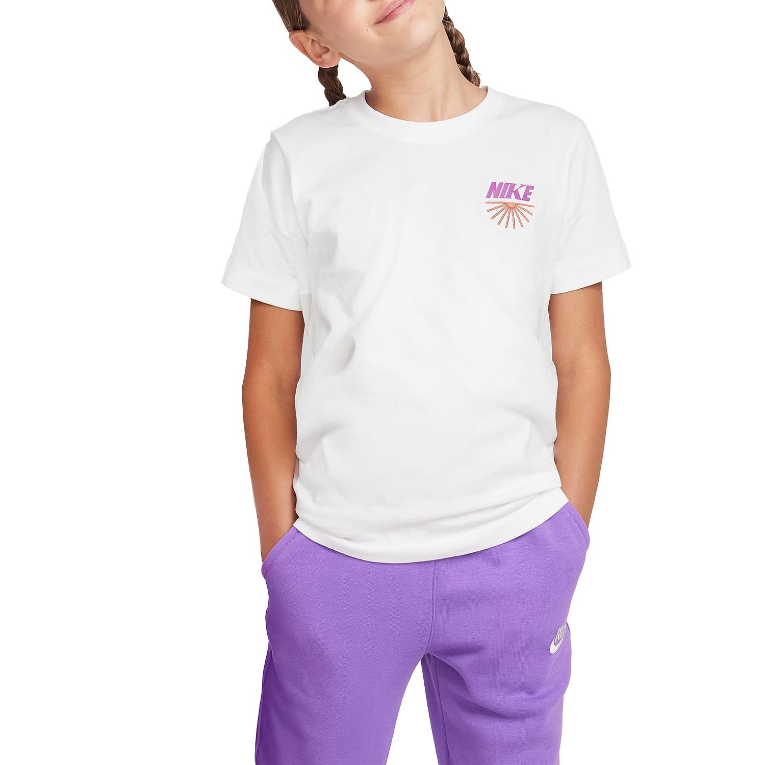 

Nike Повседневная футболка с коротким рукавом, быстросохнущая, мягкая, дышащая, детские топы, белая FZ5155-100 XL