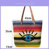 Böhmische Gewebte Tragetasche Mit Augen-Print-Design Für Strand Und Freizeit