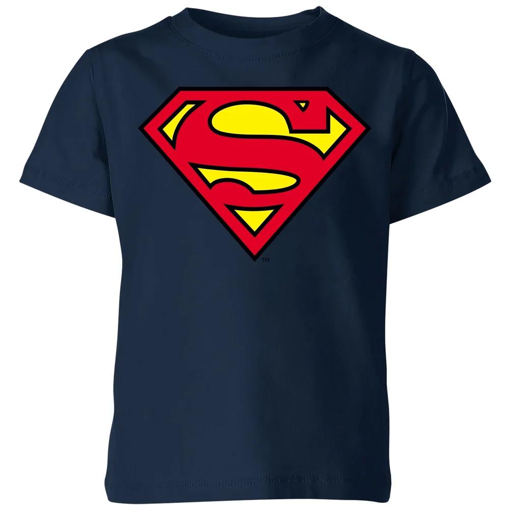 Official Superman Shield Kids  T-Shirt - Navy - 3-4 Years 120
