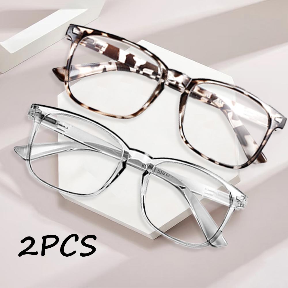 2pcs VOPHA Blue Light Blocking Reading Glasses for Men & Women – Stylish Presbyopic Glasses with Spring Hinges