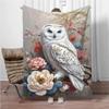White Owl Flannel Blanket Children Warm Soft Blanket For Sofa Bed Cover Blanket Suitable For Birthday Souvenir Camping Gifts
