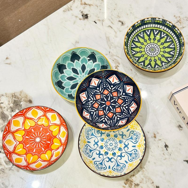 Keramické Bohémské Keramické Talíře Kulaté Steak Večeře Těstovinový Talíř Kuchyňské Doplňky Domácí Salátový Talíř Nádobí Dekorativní 2025
