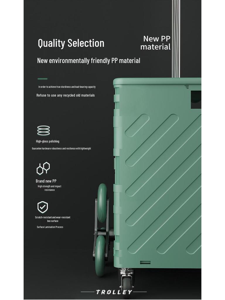 Kompaktní skládací nákupní vozík na schody a pro doručování