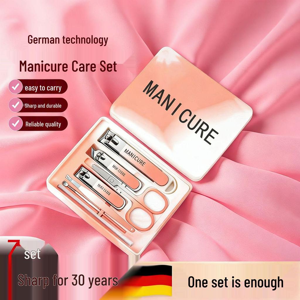 7-Piece Portable Anti-Splash Nail Clipper & Manicure/Pedicure Set