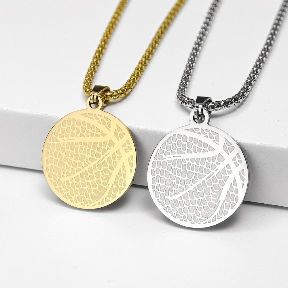 Simple Sunshine Is A Stylish Sports Men's Necklace Basketball Personality Simple Popular Couple Party Holiday Gift Pendant