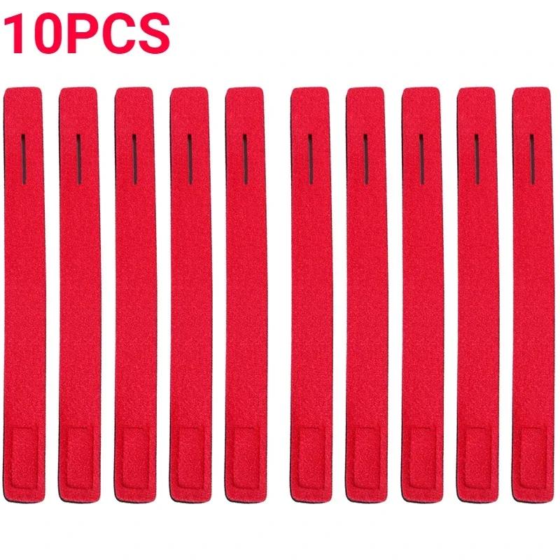 

10pcs Fishing Rod Tie Holder Strap Elastic Wrap Band Pole Holder Fastener Ties Outdoor Fishing Accessories 10pcs (Red)
