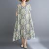 DIMANAF New 2026 Women Plus Size Summer Beach Long Dress Sundress Loose Casual Maxi Lady Floral Vintage Print Dress