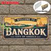 D-Moll A Vintage Metallschild Nur zu Dekorationszwecken Geeignet für Außenplaketten und Wanddekoration Willkommen in Bangkok Schild