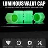 4pcs Luminous Valve Caps Fluorescent Night Glowing Car Motorcycle Bicycle Bike Wheel Tyre Hub Luminous Valve Stem Caps Decors Valve Stems 1