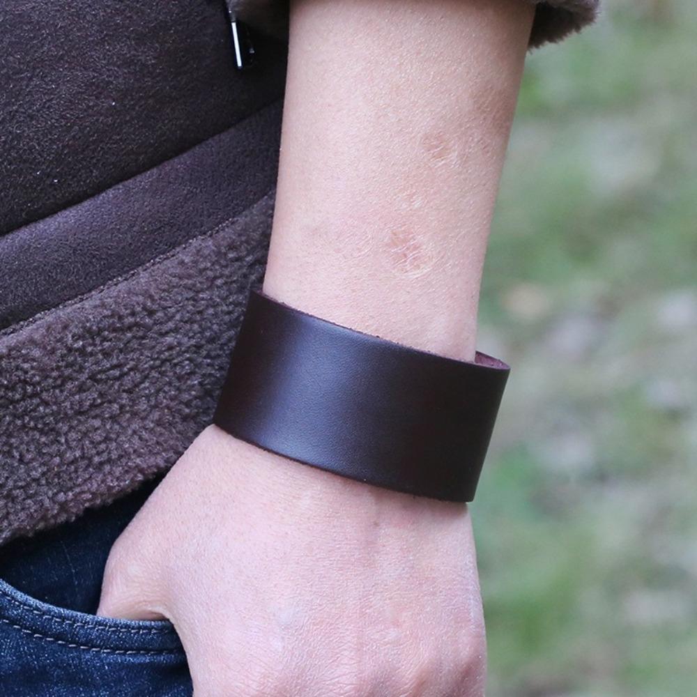 Handmade Vintage Bangles Adjustable Leather Bracelets Fashion Wide Wristband  Women