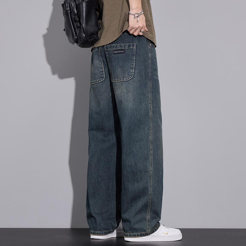 Spring and Summer Jeans Trendy American Loose Wide-leg Straight Casual Versatile Trousers