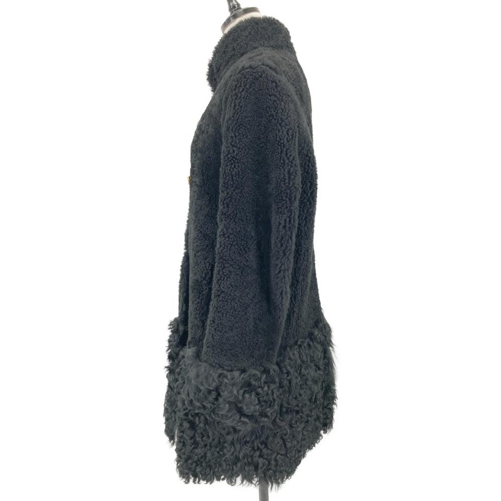 MIUMIU [Domestic Regular] MPS377 1CQY Sheepskin Mouton Coat 42 blackUsed