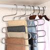 New 5 Layers Stainless Steel Trousers Hanger Pants Clothes Holder Rack S Shape