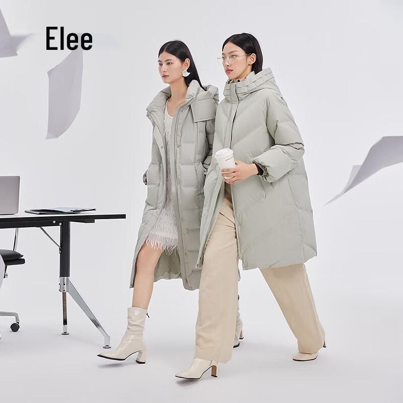 Eral Damen Mittellange Kapuzen Daunen Steppjacke