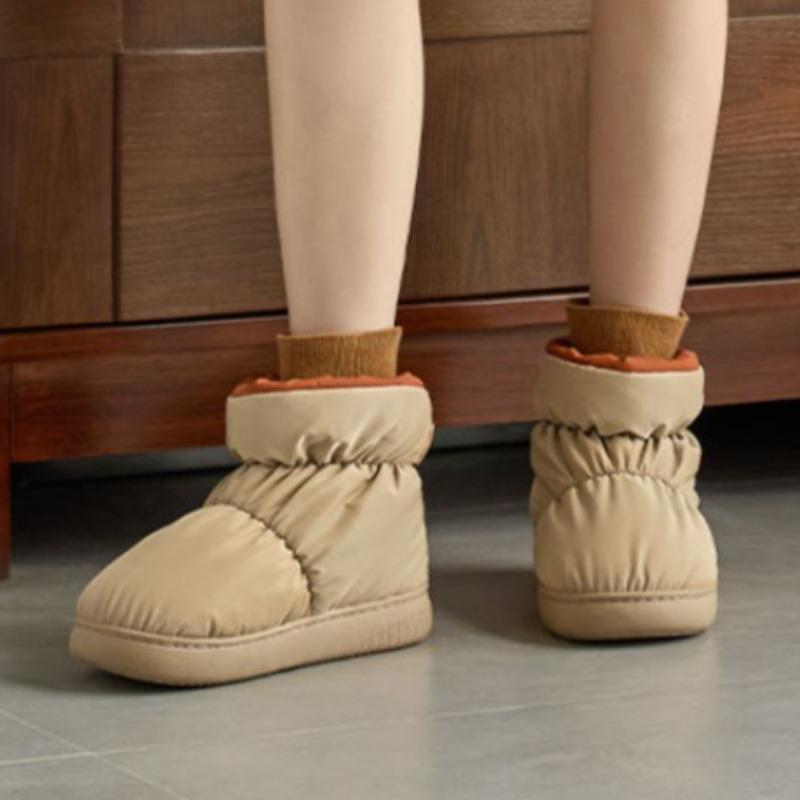 Waterproof High Top Warm Plush Women Cotton Shoes Anti Slip Outdoor Winter Light Weight Down Furry Thick Sole Female Snow Boots