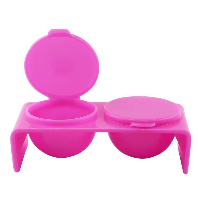 Crystal Powder & Liquid Carving Cup Set with Double Holder for Nail Art.