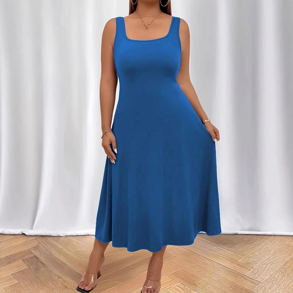 DAFIFY Dámská móda Léto Jaro Jednobarevný potisk Podvazky bez rukávů Ležérní šaty s vysokým pasem