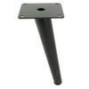 Furniture leg, oblique pin, black matt, 18 cm