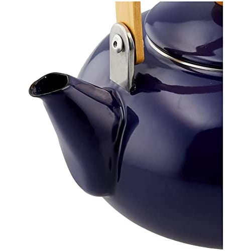 Maekawa Metal Miyabi Enamel Kettle, 2.0L, Blue