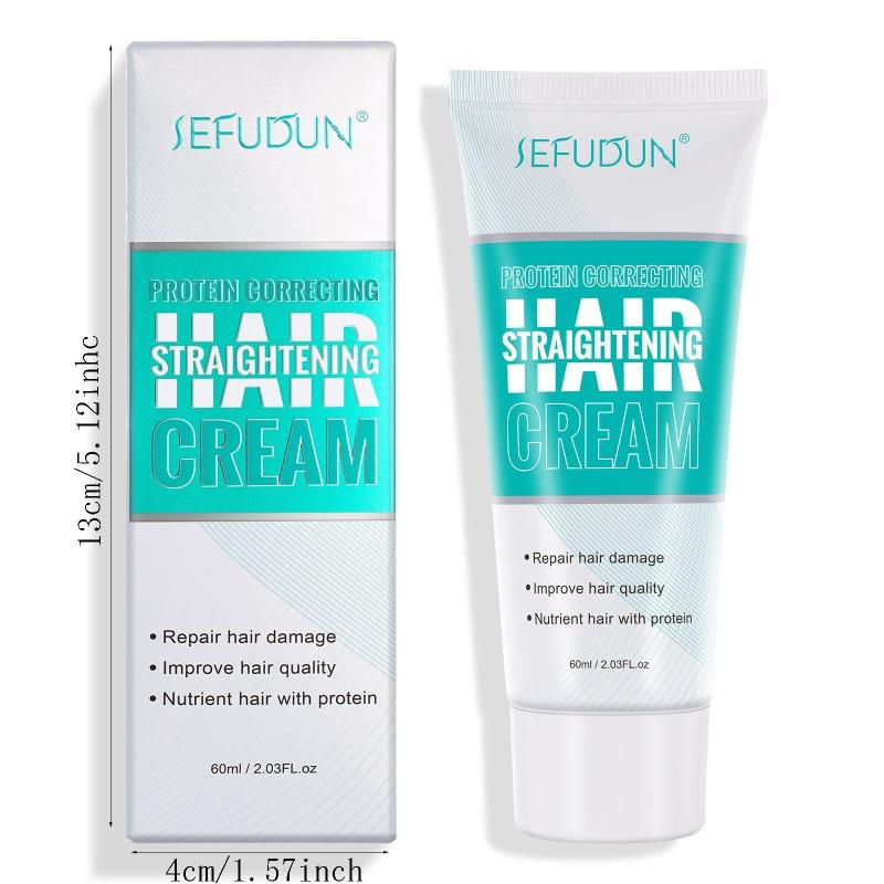 Keratin Hair Straightening Cream 60ml Silk & Gloss Hair Straightening Cream Faster Smoothing Curly Hair Care Protein Correction