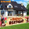 Happy Birthday Dachshund Dog Banner, Dog Motif Design, Polyester Outdoor Indoor Celebration Decoration
