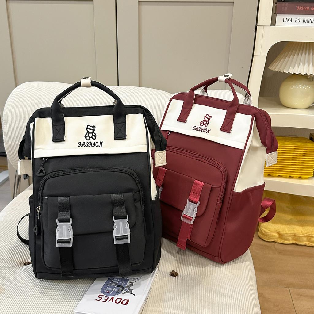Schoolbag New Women's Backpack Large Capacity Leisure Outdoor Travel Bag College Student Class School Bag Storage Mommy Bag
