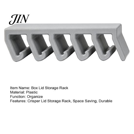 Crisper Seal Lid Holder Storage Rack, with 5-Slot Partition, Adhesive Wall Mount Anti-Mold Fresh-keeping Box Rack Hanger, Space Saving Organizer