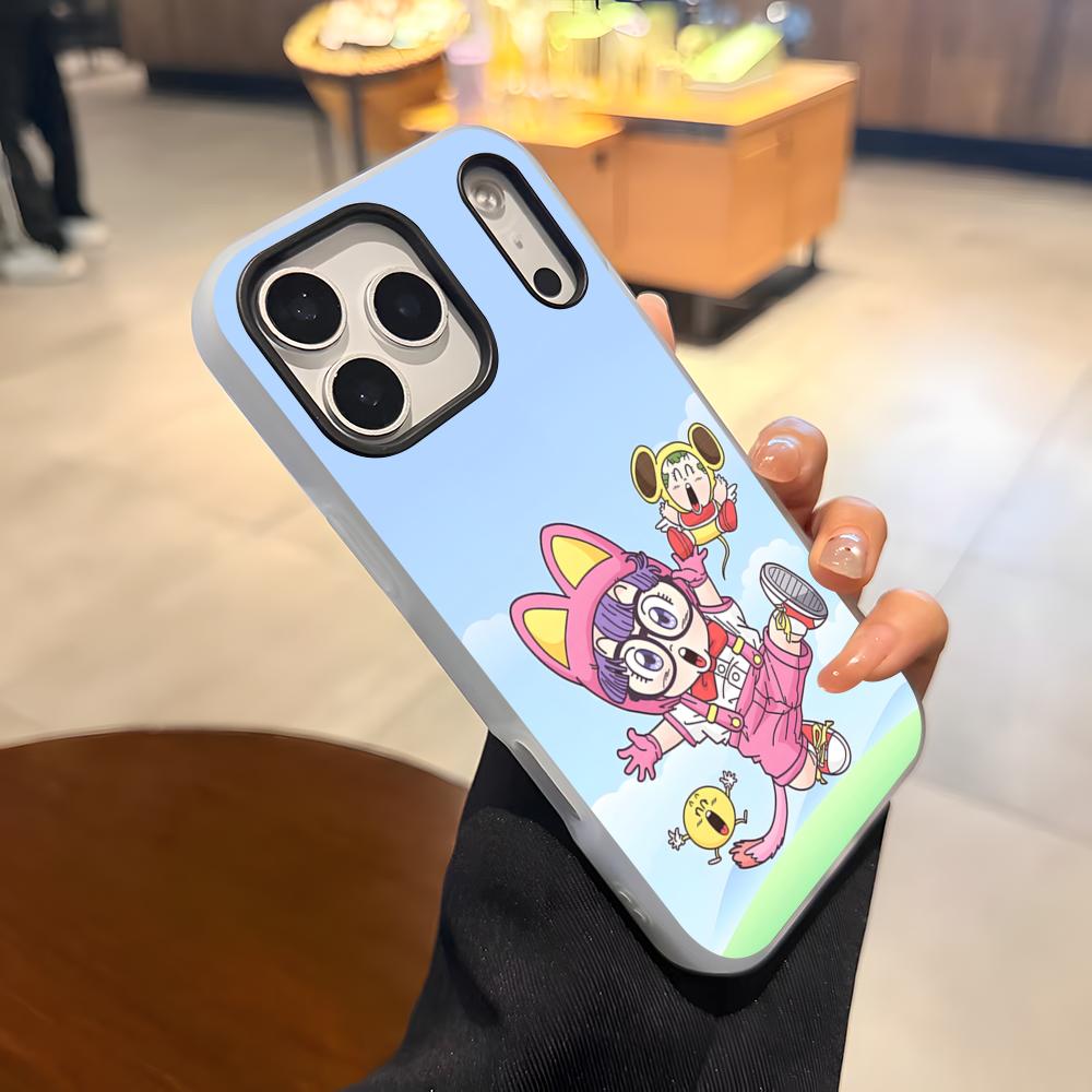 Dr-SlumpS-AraleS Phone Case For IPhone 17 Air 16 E 15 14 Plus 13 12 11 Pro Max Jelly 2 In 1 Protective Case