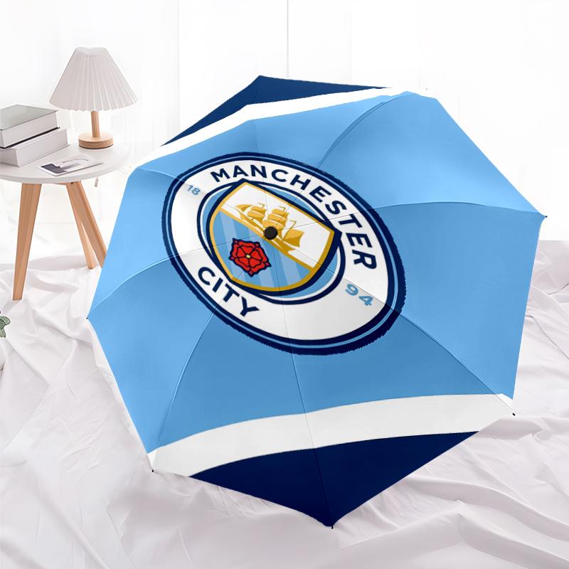 Printed Manchester City Football Club Printed Folding Umbrella,Outdoor,Leisure,And Travel Umbrella,Durable Umbrella Fabric,Birthday And Holiday Gift
