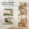 S Shaped Bookshelf 6 Tier Bookcase Freestanding Storage Shelves With Anti Tip Strap For Living Room Light Green
