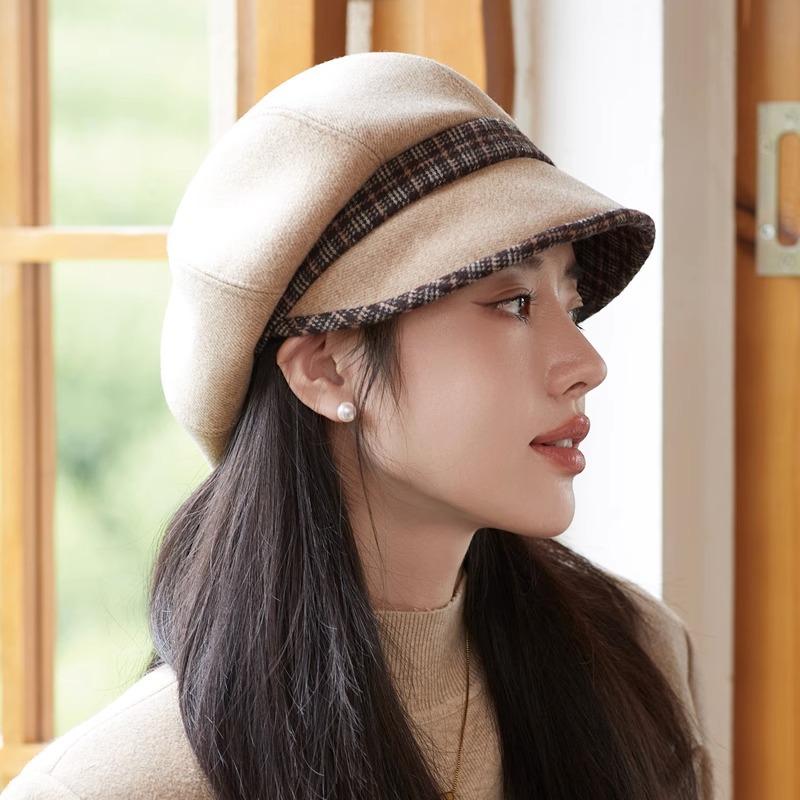Octagonal Hat Female Autumn and Winter Cap Elegant Fashion Beret British