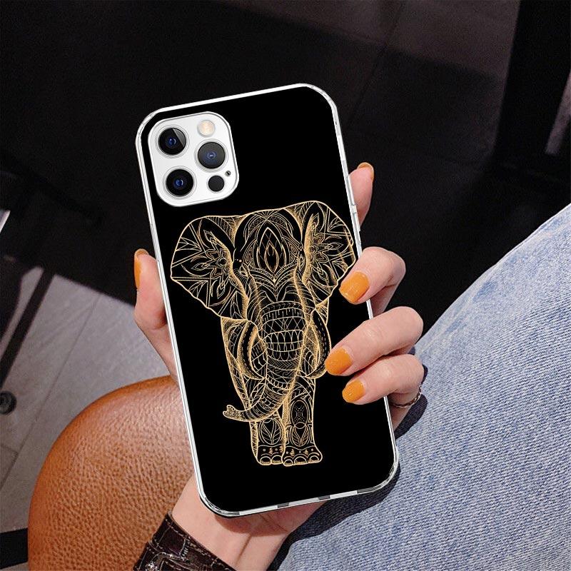 Elephant Mandala Aztec Phnoe Case for Iphone 17 Air 16 16E 11 12 13 Mini 14 Plus 15 Pro Max 7 8 + SE 2020 Phone Cover Coque