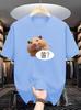 Unisex O Neck Tee Viral Hamster Korean Meme Hangul Bubble Print Soft Cotton Loose Male Trend Street Summer Daily Casual Basic Top