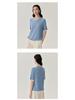 Women's Summer Mulberry Silk Short Sleeve Knit Top - Slimming Loose Pullover with Round Neck