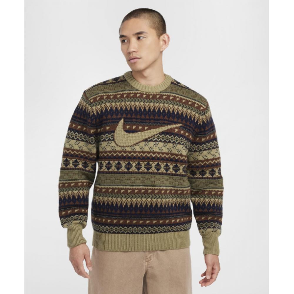 

Nike Свитер Life Fair Isle Swoosh M Нейтральный Оливковый Fz0126 276 XL