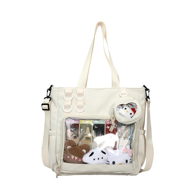 Large Capacity Clutter Bag Transparent Nylon Shoulder Bag Women's Tote Bag