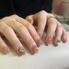 24Pcs Pink Ballet Long Coffin Press On Nails With Rhinestone Love Heart Glitter Full Cover Fake Nail Tips