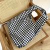 Women's Large Capacity Lightweight Foldable Tote Bag with Plaid Pattern -Suitable for Commuting, Travel, Camping Handbag