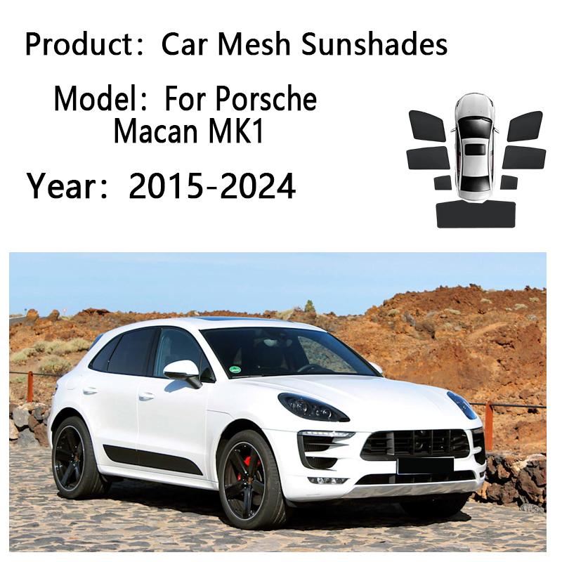 Sun Shades For Porsche Macan MK1 2015~2024 2023 Car Sunshades Heat insulation Curtains Privacy Windows Visor Auto Accessories