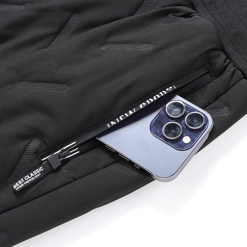 Lamb Down Sports Pants Plush Thickened Warm Windproof Thick Casual Running Men's Loose Warm Pant