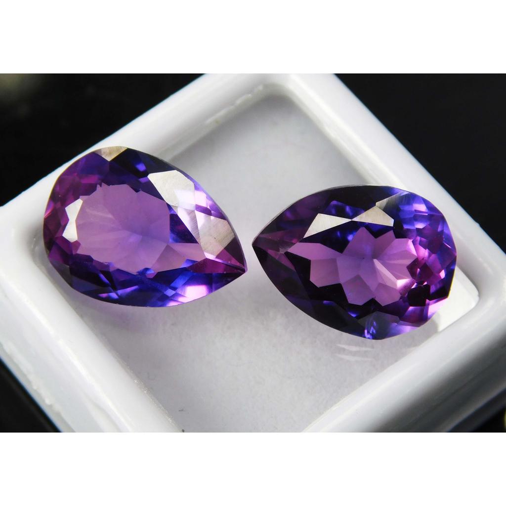 Natural 15.36 Ct CERTIFIED Purple Sapphire Pear Cut Loose Gemstones Pair A--2181