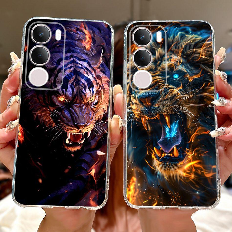 For Vivo Y19S V2419 Cool Dragon Tiger Painting Phone Case For Vivo Y19s Y 19S 4G Soft Silicone TPU Cases