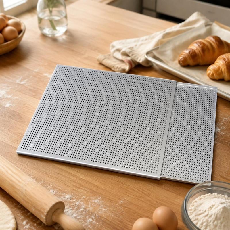 Perforated Pastry Baking Tray, Anodized Aluminum Base with Openings That Let Hot Air Move Around Laminated Pastry