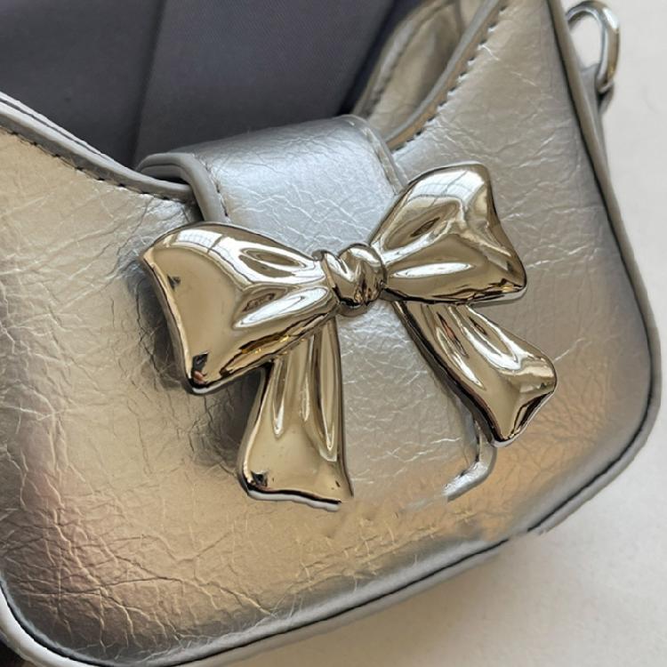Chain Strap Messenger Bag for Women Bows Shoulder Bag PU Leather Crossbody Bag