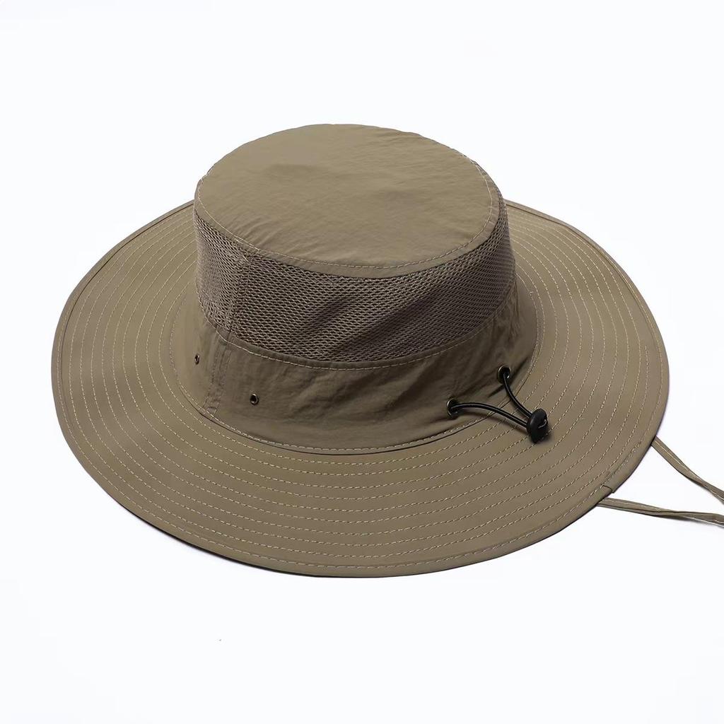Unisex Sun Protection Wide Brim Bucket Hat - Breathable, Lightweight, Perfect for Outdoor Activities & Fishing