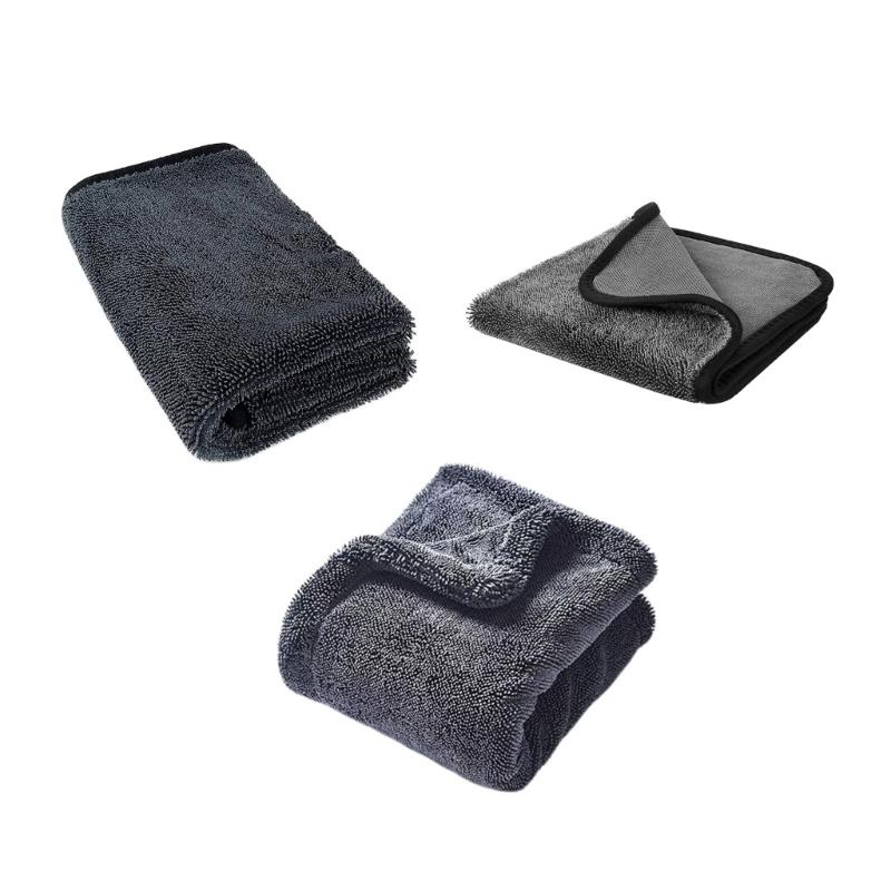Large Scratch Free Microfiber Car Drying Towel Super Absorbent Towel Double Layer Towel for Car Motorcycle & Bicycles