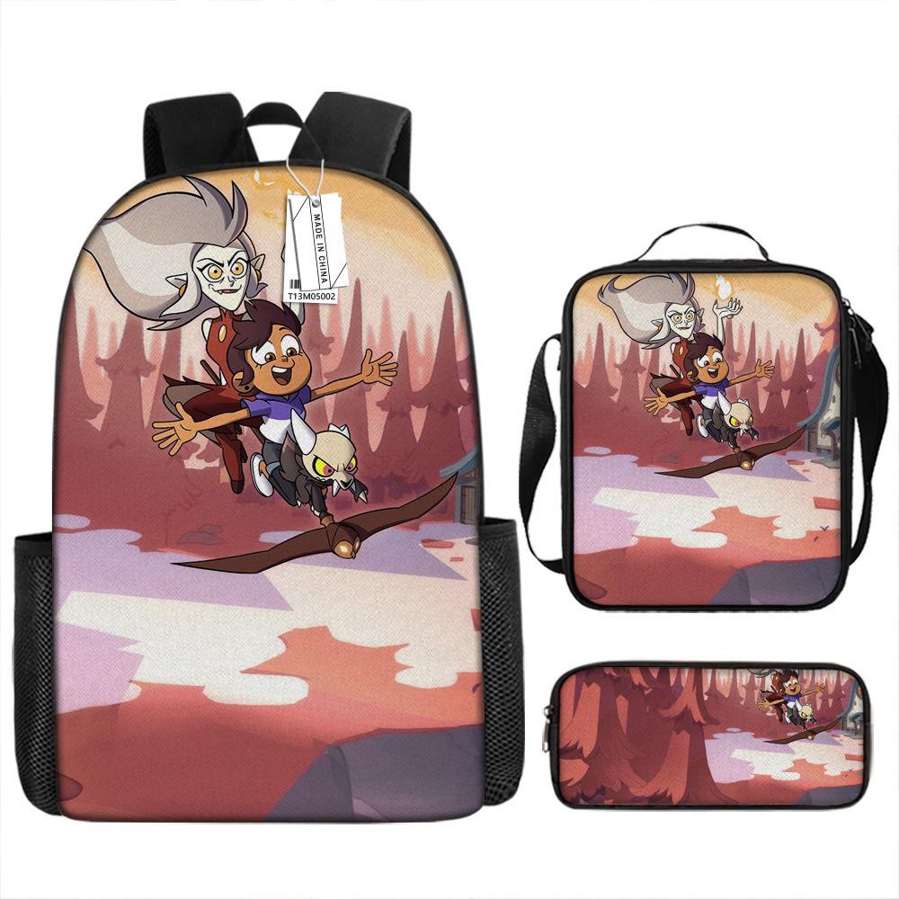 Luxe Nieuwigheid Bijzonder Cool Uil Magische Club 3D Print 3 stuks/Set leerling Schooltassen Laptop Dagrugzak Rugzak Lunchtas Etui