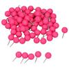 100Pcs Push Pins Mapa Tacks Aço Plástico Decorativo Marcação Pins para Placas de Cortiça 9.5x20mm Rosa Vermelho