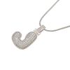 ZHUKOU Silver color Bubble initial letters necklaces 26 letters pendants necklaces for women Brass CZ Jewelry VL34