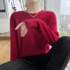 Women's Cashmere Round Neck Sweater: Solid Color, Long Sleeve, Autumn/Winter Knit Top